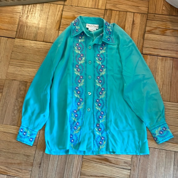 Diane Von Furstenberg Tops - Dianne von Furstenberg Silk Embroidered Blouse